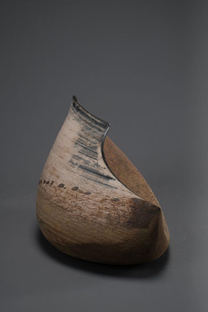 Ceramic sculpture, black glaze inside, thrown on the potter’s wheel. Ceramics, craft, contemporary art, hand made, collectable art, fine art.