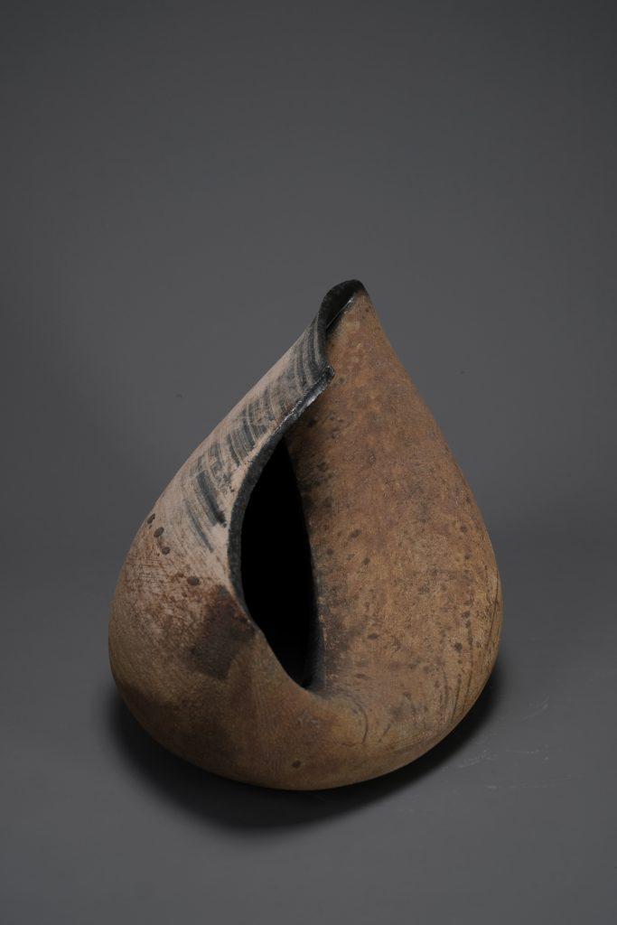 Ceramic sculpture, black glaze inside, thrown on the potter’s wheel. Ceramics, craft, contemporary art, hand made, collectable art, fine art.